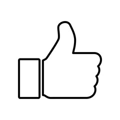 Thumb up icon, like finger vector illustration sign, business social web button