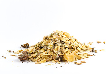 Hafermusli mit getrockneten Früchten. Asia-Mischung aus Kokos, Ananas, Physalis und Mango.....