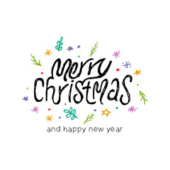 Merry Christmas text, Lettering design card template, Handwriting Alphabets, Hand Drawn Fonts, Creative typography