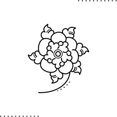 flower page decoration vector icon in outlines