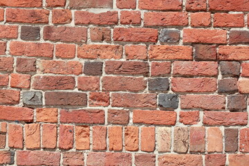 Rote  Ziegelsteinmauer, Ziegelsteine, Deutschland, Europa