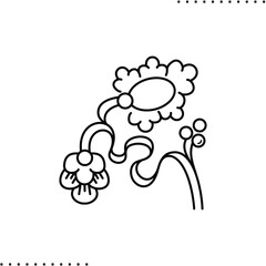 floral text border vector icon in outlines