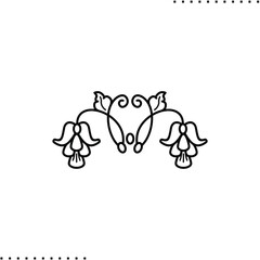 floral text border vector icon in outlines
