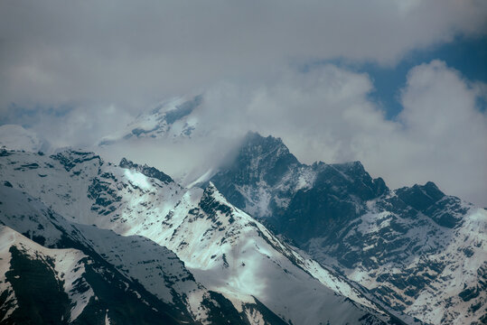 Landscape Photograph Of Kinnaur Kailash Mountain Peak In Himachal Pradesh, India