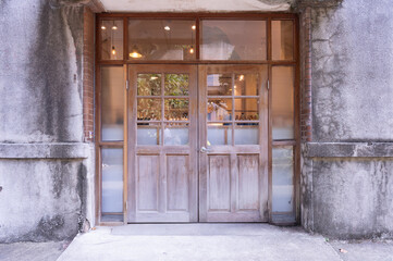 sidewalk by street wall & door