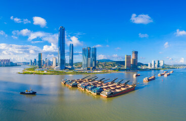 Landscape of Hengqin Free Trade Zone, Zhuhai City, Guangdong Province, China