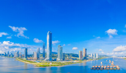 Fototapeta premium Landscape of Hengqin Free Trade Zone, Zhuhai City, Guangdong Province, China