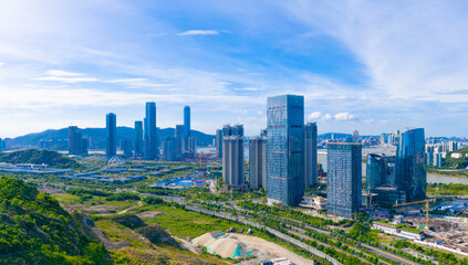 Naklejka na ściany i meble Landscape of Hengqin Free Trade Zone, Zhuhai City, Guangdong Province, China