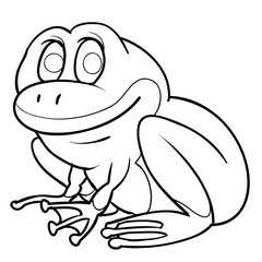 sketch of a cute frog, coloring book, isolated object on white background, cartoon illustration, vector illustration,