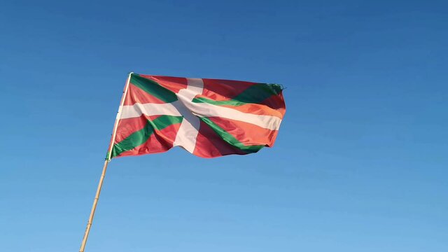 Flag of the Basque Country waving
