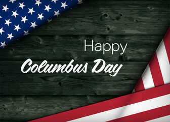 Fototapeta na wymiar USA Columbus Day celebrate banner with text Happy Columbus Day. United States national holiday vector illustration