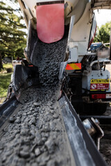 Naklejka premium truck delivering concrete to the construction site