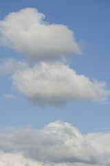 White clouds cumulus floating on blue sky for backgrounds concept