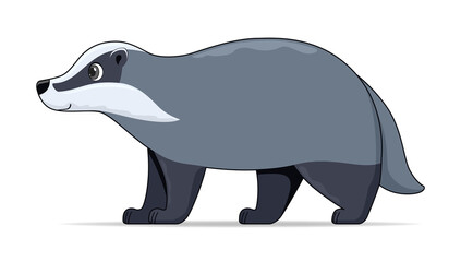 Badger animal standing on a white background