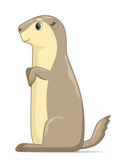 Gopher sitting on a white background