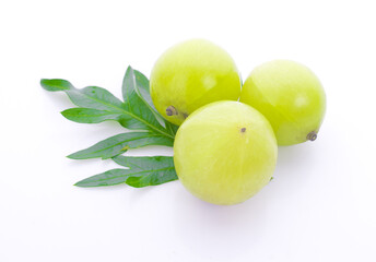 Indian gooseberry isolated on white background