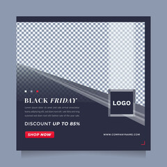 Obraz premium Modern template Black Friday season sale social media post and banner for advertisement