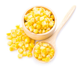 canned corn on a white background