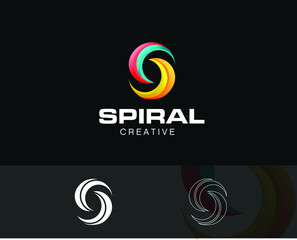 Spiral letter s logo typography modern,creative,colorful,symbol,trendy and simple brand logotype ribbon