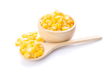 canned corn on a white background