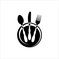 Cutlery Icon, Fork, Spoon And Knife