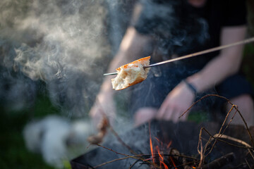 Fried bread at the stake.
