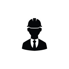 Engineer icon vector isolated on white, logo sign and symbol.	