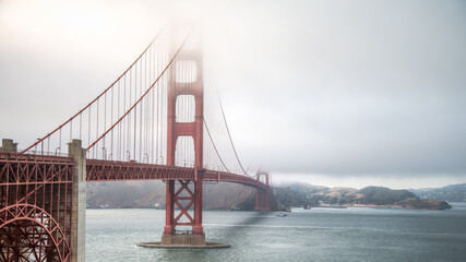 Golden Gate Bridge on a misty day, San Francisco, USA