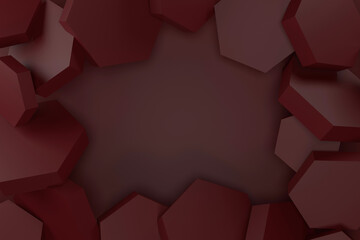 Abstract background of hexagon shape. 3D rendering.