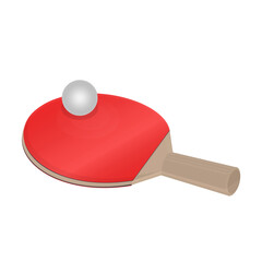 Ping pong. Tennis racket and ball, vector illustration
