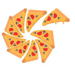 Pizza. Pizza slices, vector illustration