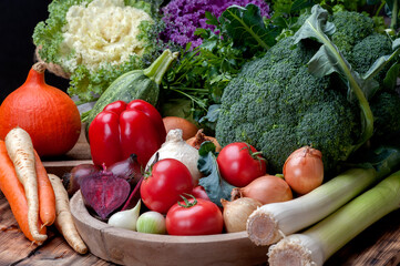 warzywa, papryka, pomidor, brokuł, por, dynia, pomidor