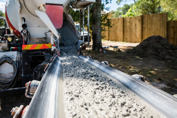Fototapeta premium truck delivering concrete to the construction site