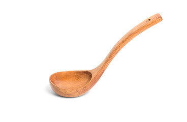 wooden spoon isolated on a white background.