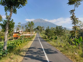 Beautiful Clear Skies Over Mount Sumbing in Central Java