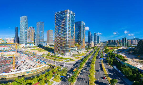 Aerial View Of Hengqin Free Trade Zone, Zhuhai City, Guangdong Province, China