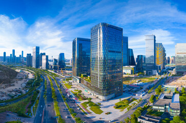 Naklejka na ściany i meble Aerial view of Hengqin Free Trade Zone, Zhuhai City, Guangdong Province, China