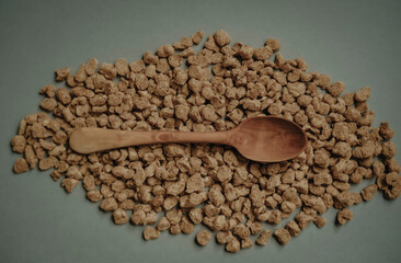 Textured  soja soybeans. Healthy and nutritious soy meat, pieces isolated.Vegan food concept 6