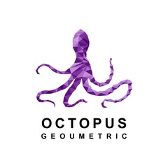 octopus geometric triangle logo design vector. vector octopus triangle geometric