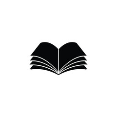 Book icon vector isolated on white, logo sign and symbol.	
