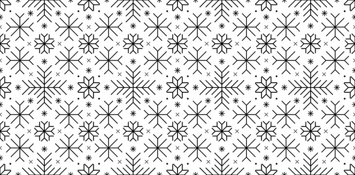 Christmas seamless pattern of snowflakes. Winter christmas background