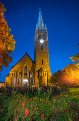 Fototapeta na wymiar Famous tourist attractions in Trondheim, Norway. Lademoen church