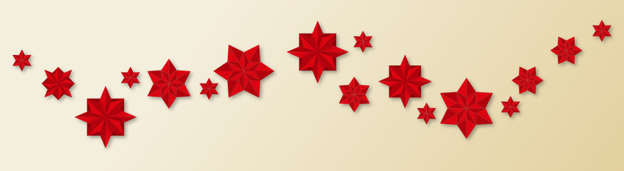 rote Origami Sterne zu Weihnachten