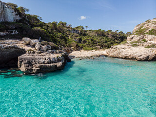 Fototapeta premium Cala Màrmols, ,Santanyi coast, Mallorca, Spain