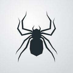 Logotipo tatuaje tribal de araña en fondo gris 