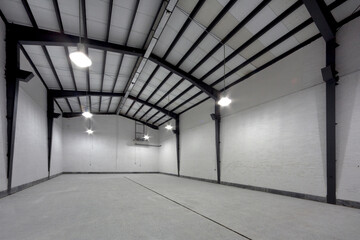 Empty hangar for storage of equipment