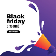 Black friday discount modern banner template. - Vector.