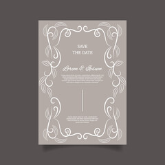 Minimal wedding card template. - Vector.