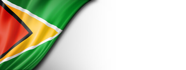 Fototapeta premium Guyanese flag isolated on white banner