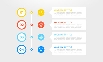 Timeline infographic template with steps